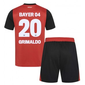 Billiga Bayer Leverkusen Alejandro Grimaldo #20 Hemmatröja Barn 2024-25 Kortärmad (+ Korta byxor)